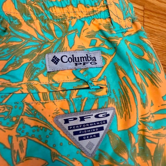 Columbia PFG Palm Print Swim Trunks Omni-Shade XL Performance Fishing Gear - Picture 4 of 7